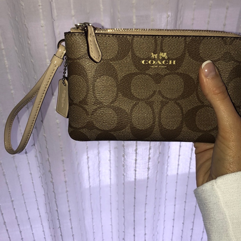 Coach Taupe Wristlet Gem